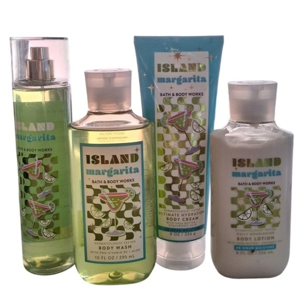 Bath & Body Works Women's Island Margarita 4pcs Body Mist Cream Wash Lotion Femi